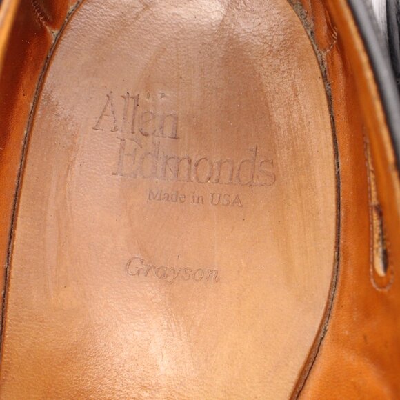 Allen Edmonds Grayson Dress Shoes Mens 9.5 D Black Loafers Slip-On Tassels main image 9